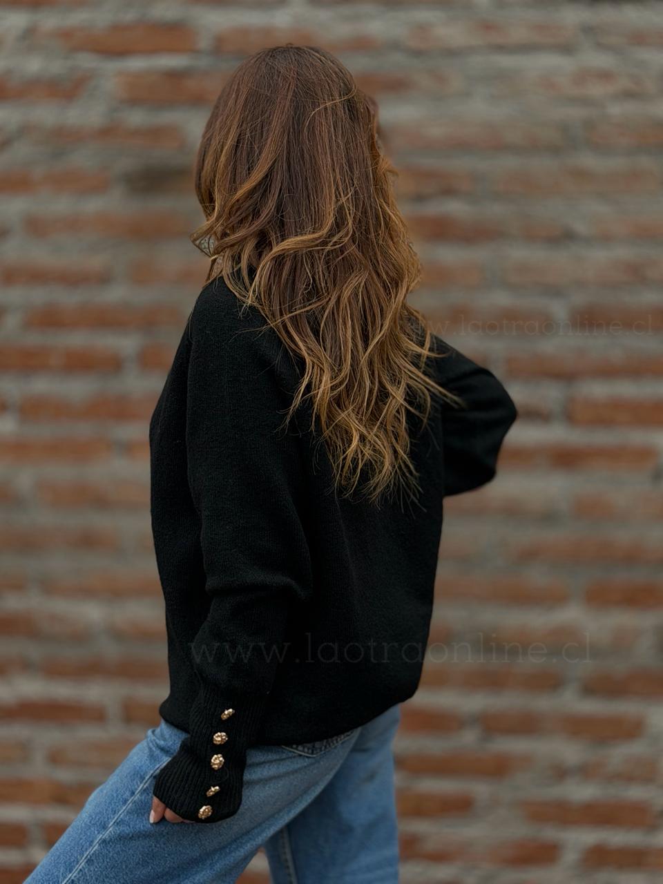 Sweater Cuello subido soft negro