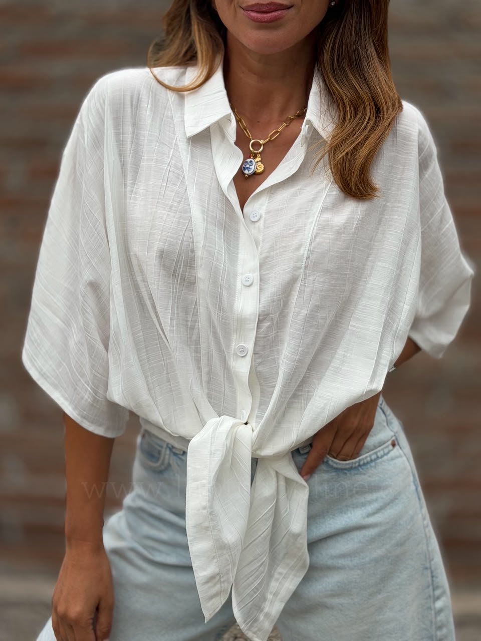 Blusa New nudo blanco