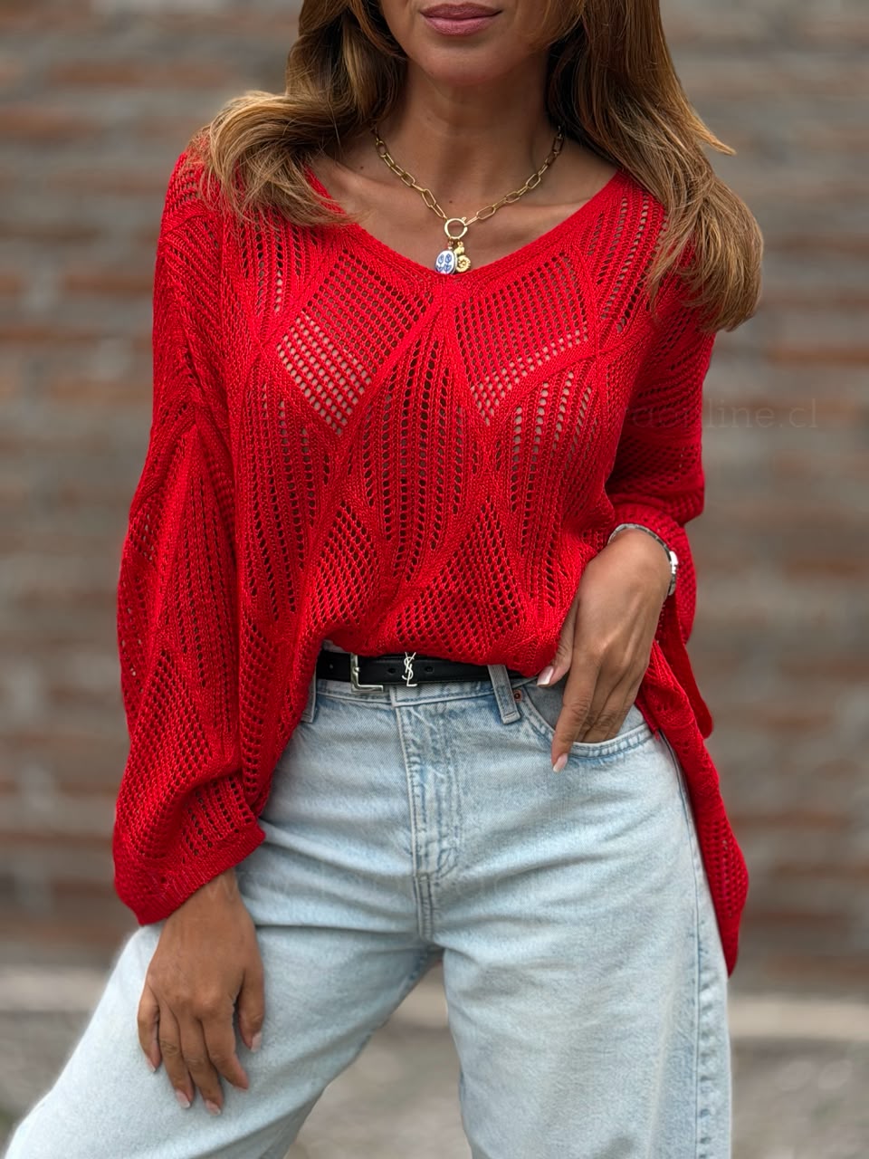 Sweater Aurora rojo