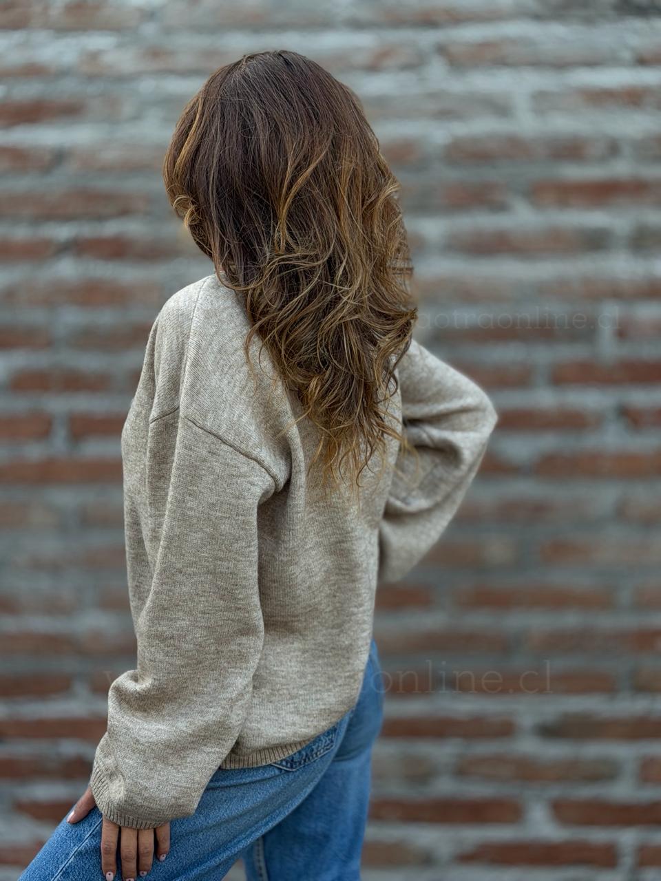 Sweater Corazón dorado arena