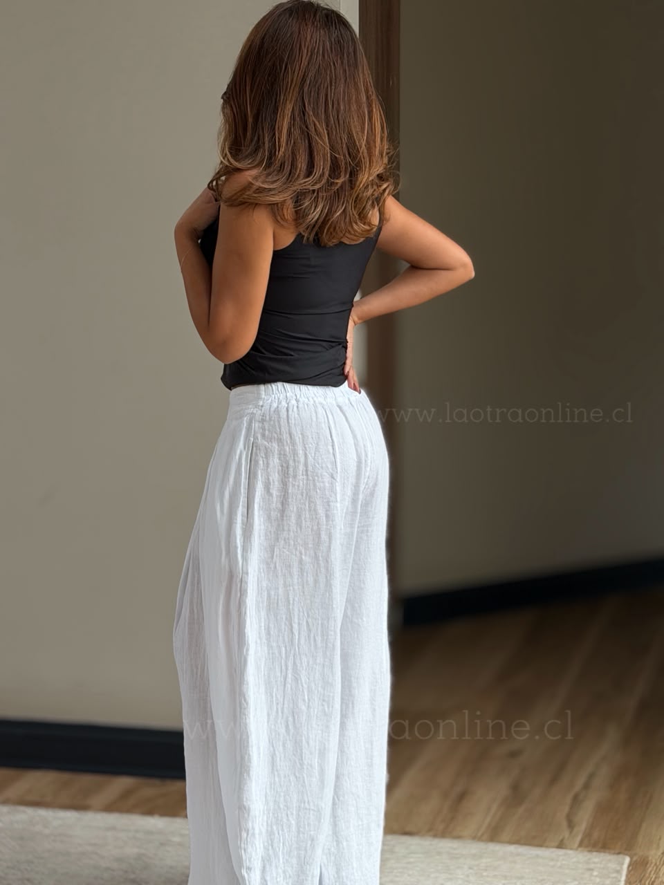 Pantalón Viral puro lino blanco