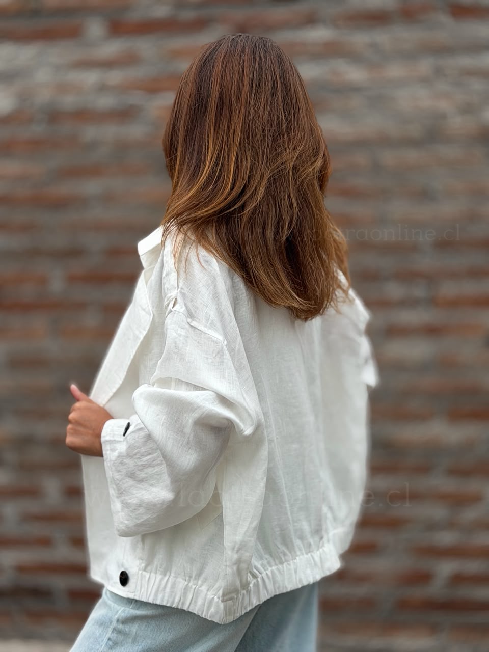 Chaqueta/Trench Lino blanco