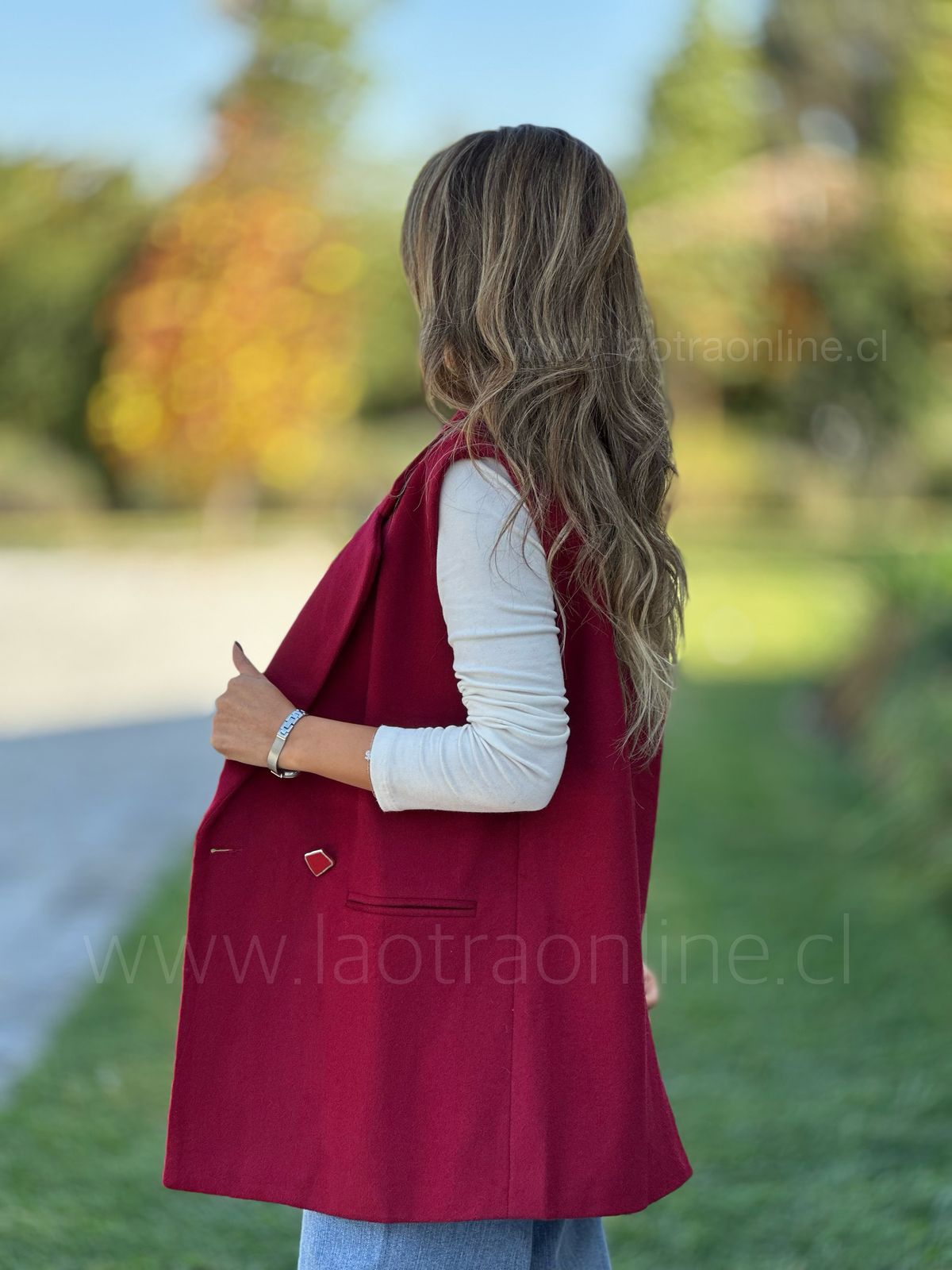Blazer sin Mangas cherry