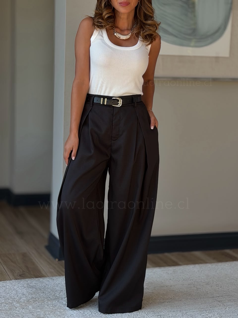 Pantalón viral +cinturón negro