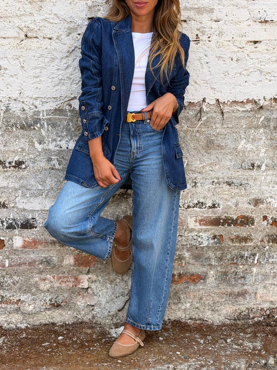 Blazer mezclilla militar