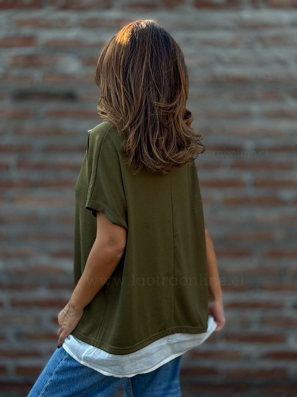 Polera Blusa mentirosa olivo