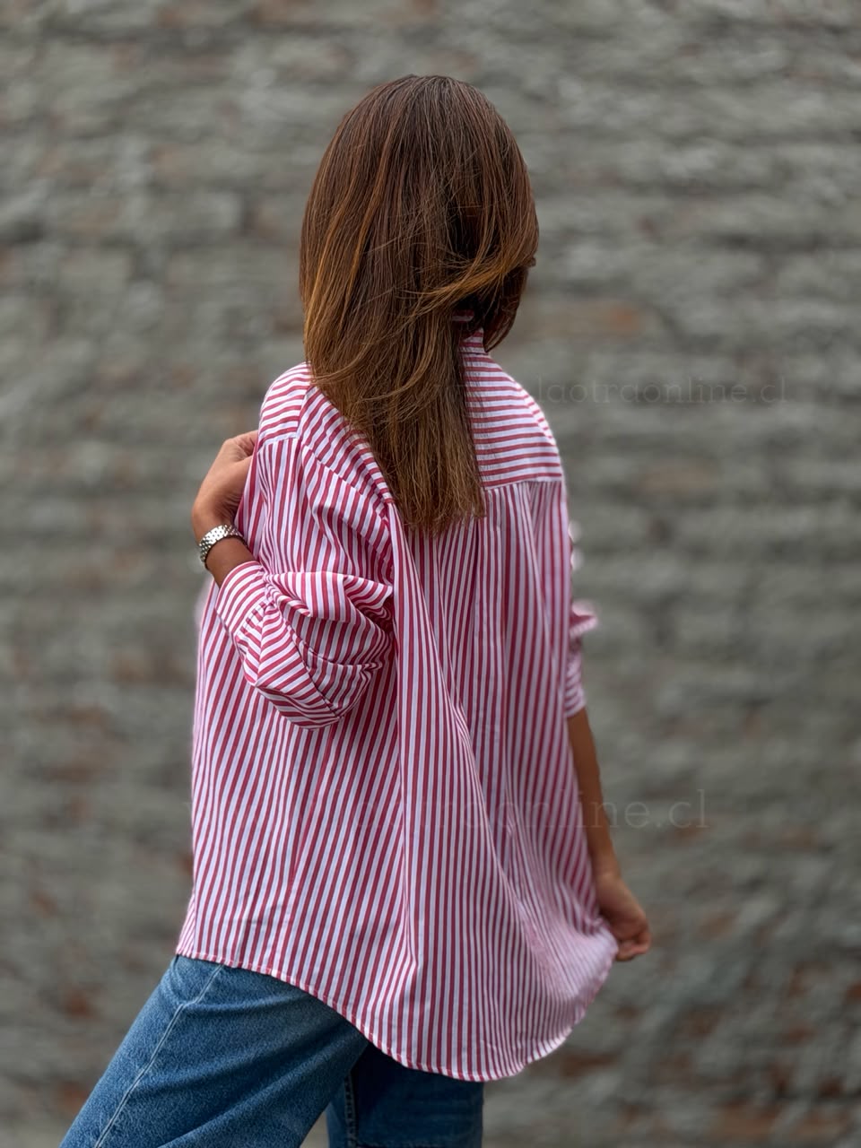 Blusa Rayas clásica rojo