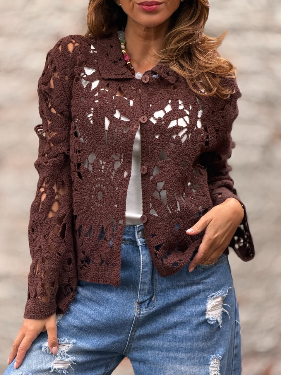 Chaquetita Tejida marrón