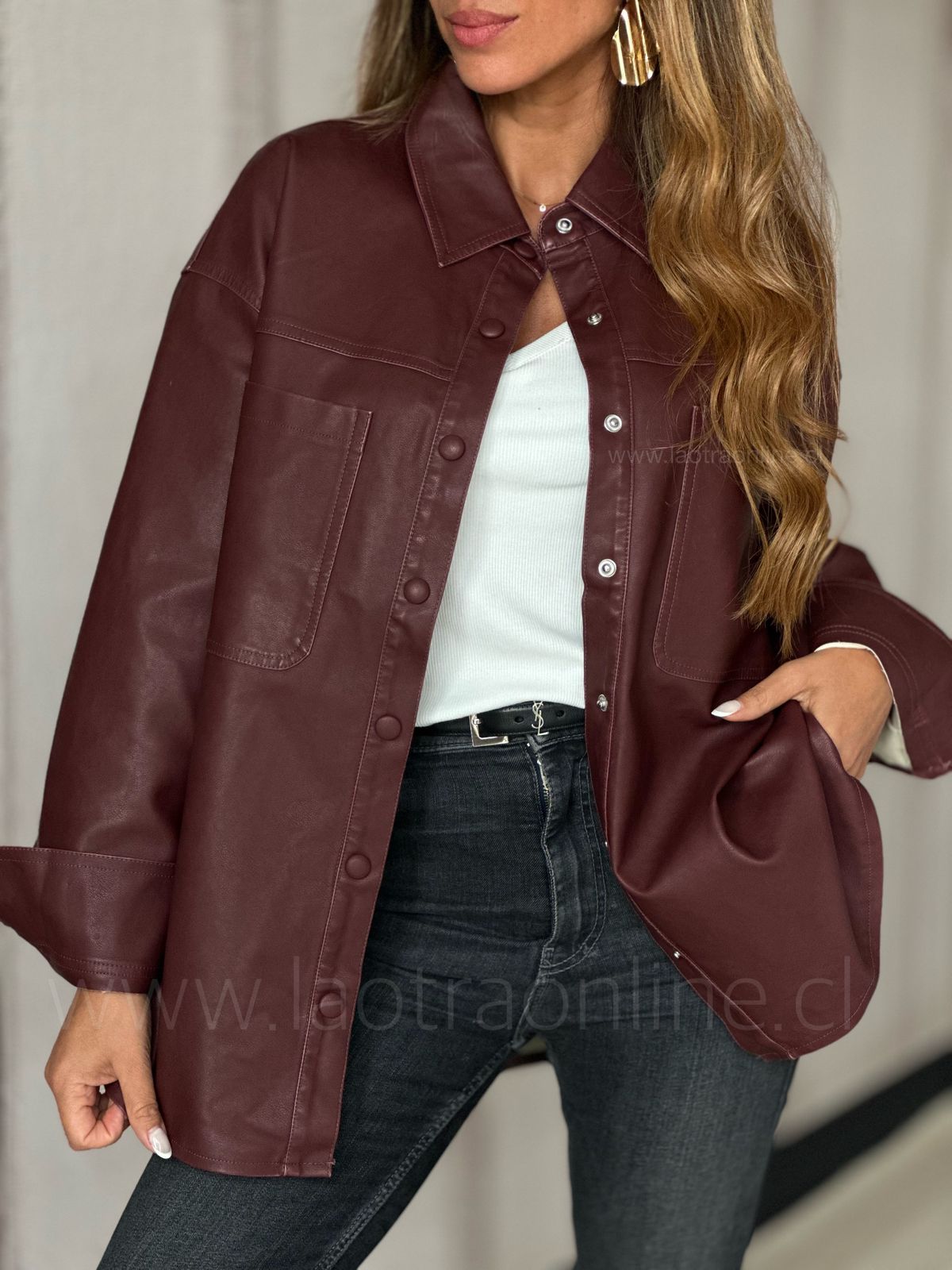 Sobrecamisa Holanda cherry