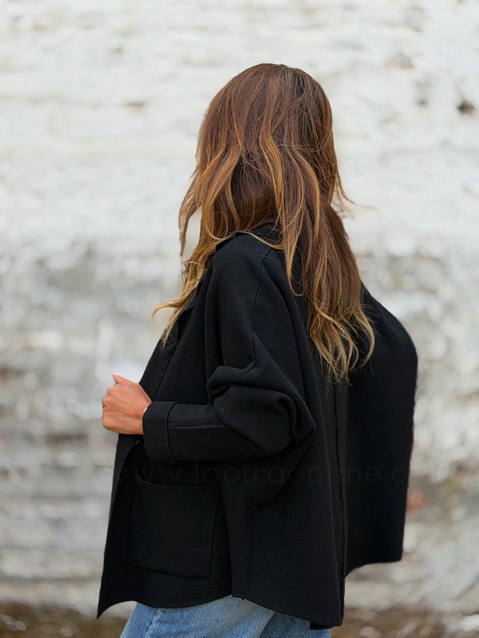 Blazer lana negro