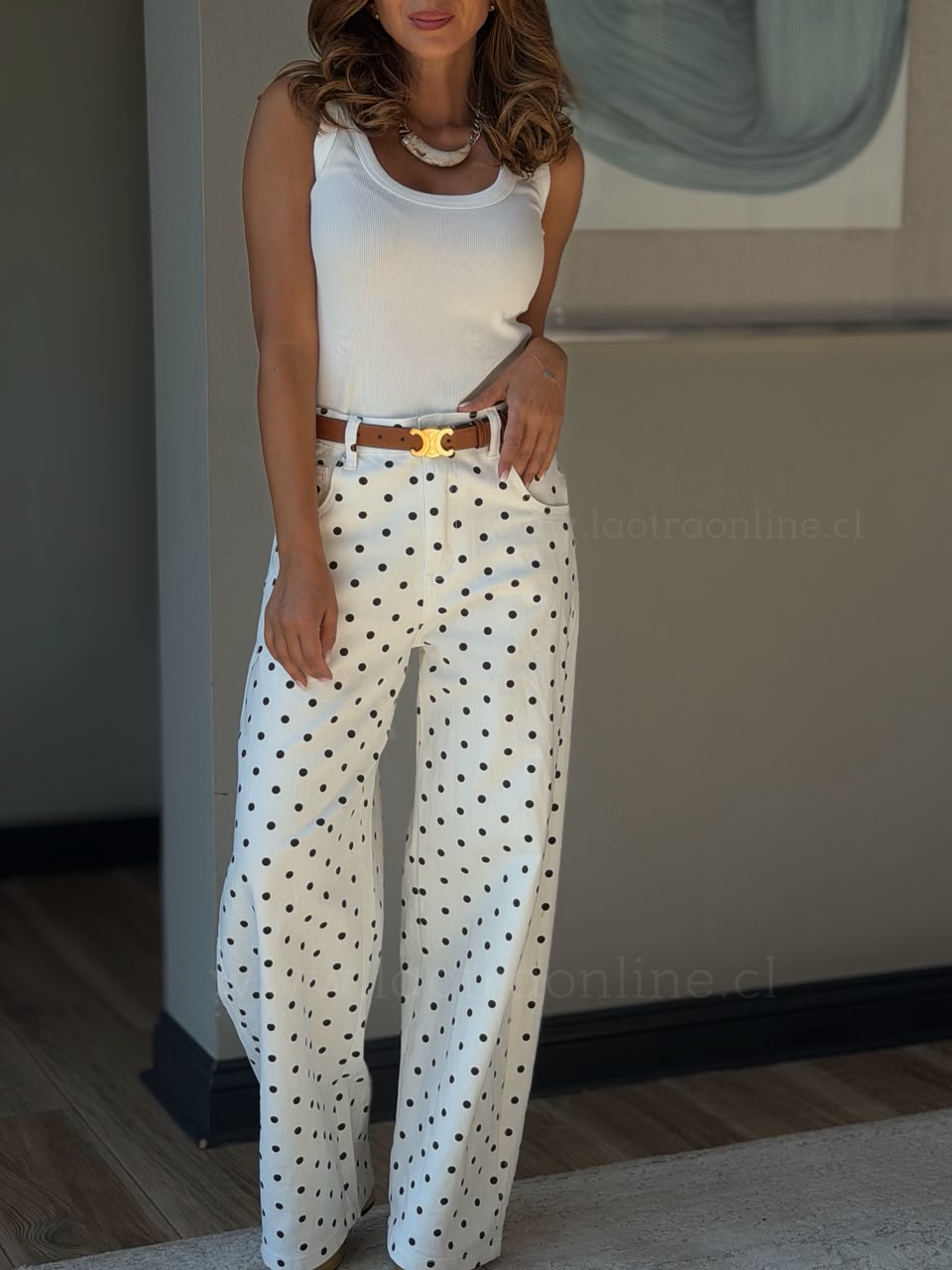 New Jeans Lunares blanco