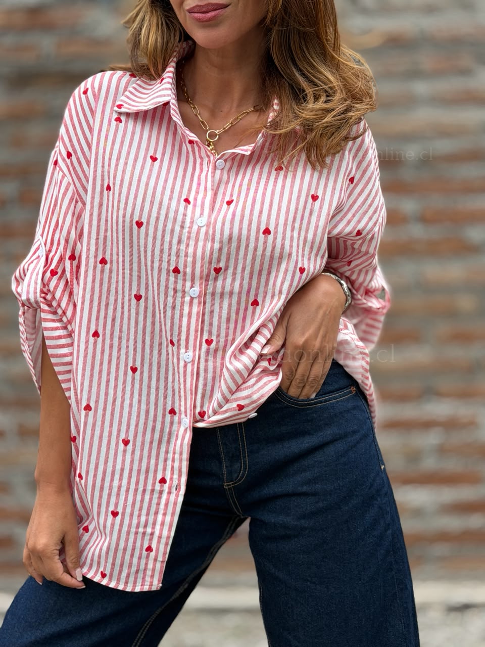 Blusa Mini corazón rosa