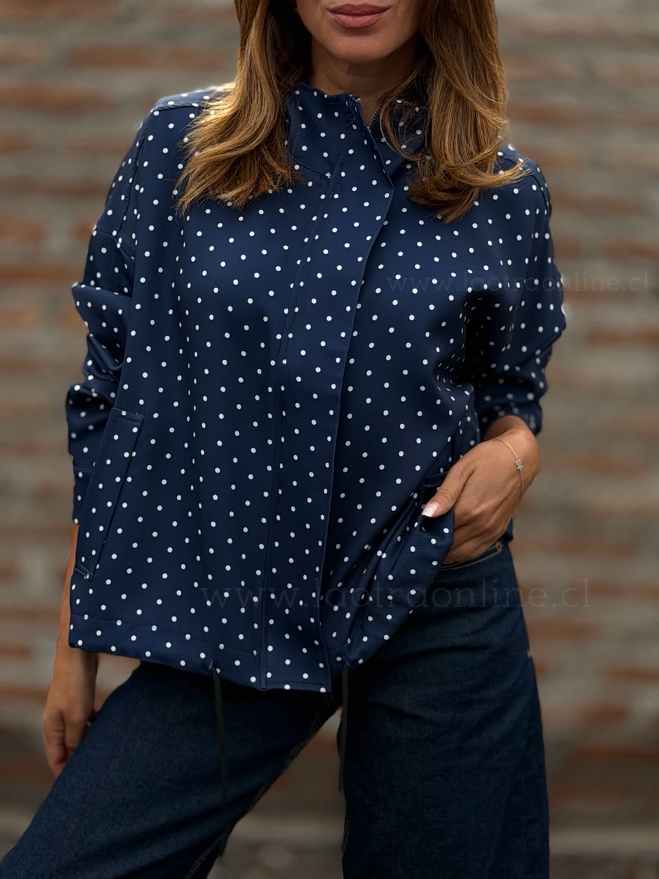 Bomber Lunares azul