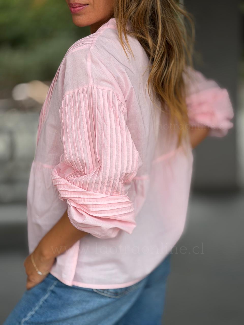 Blusa Plisada rosa