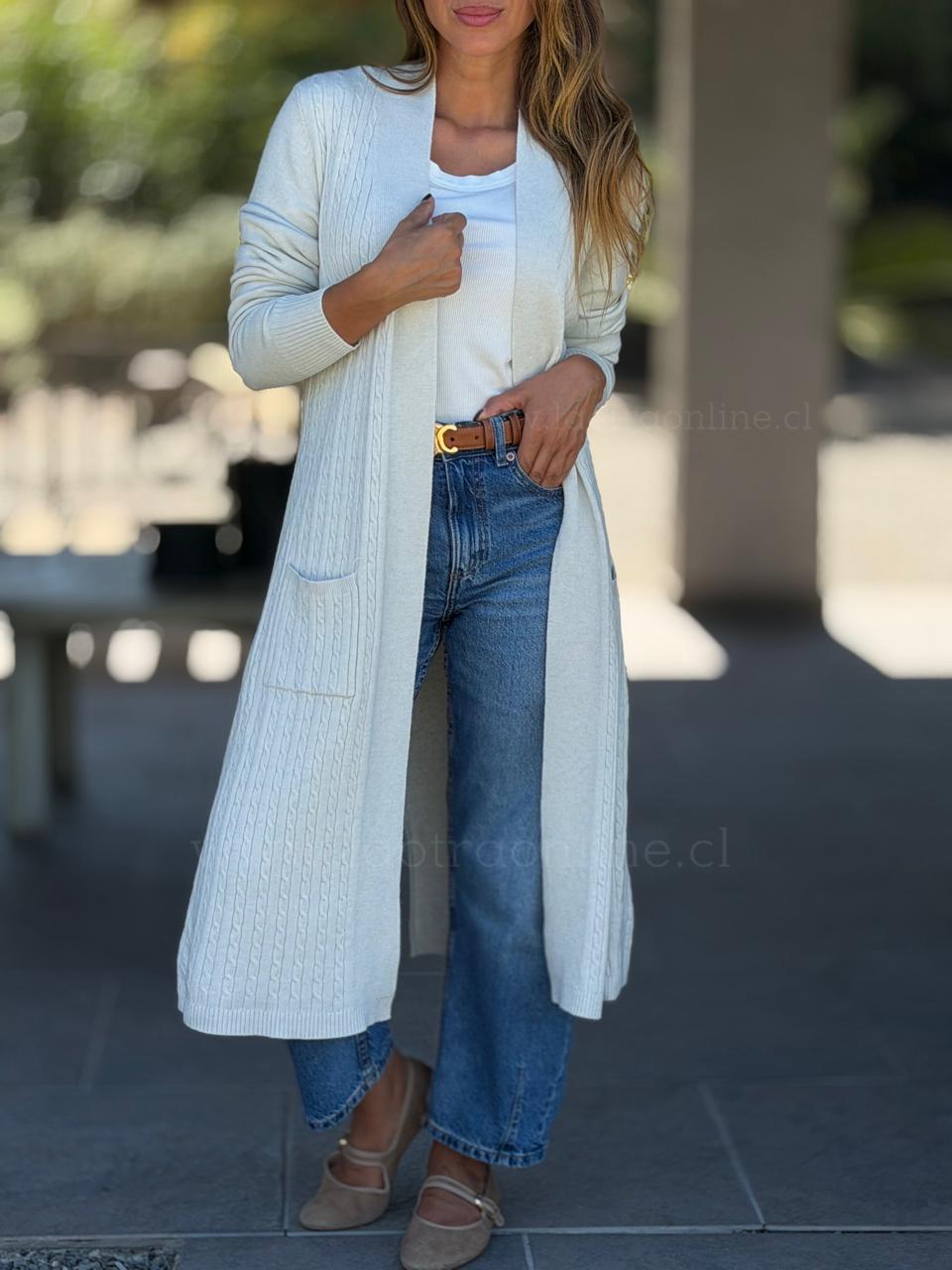Cardigan Trenzas crema