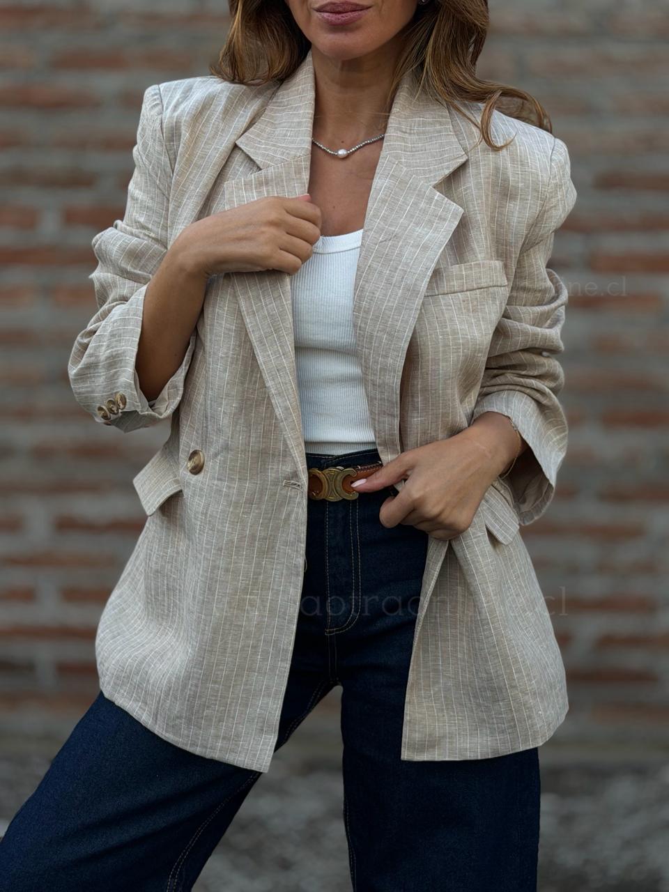 Blazer Milán lino beige