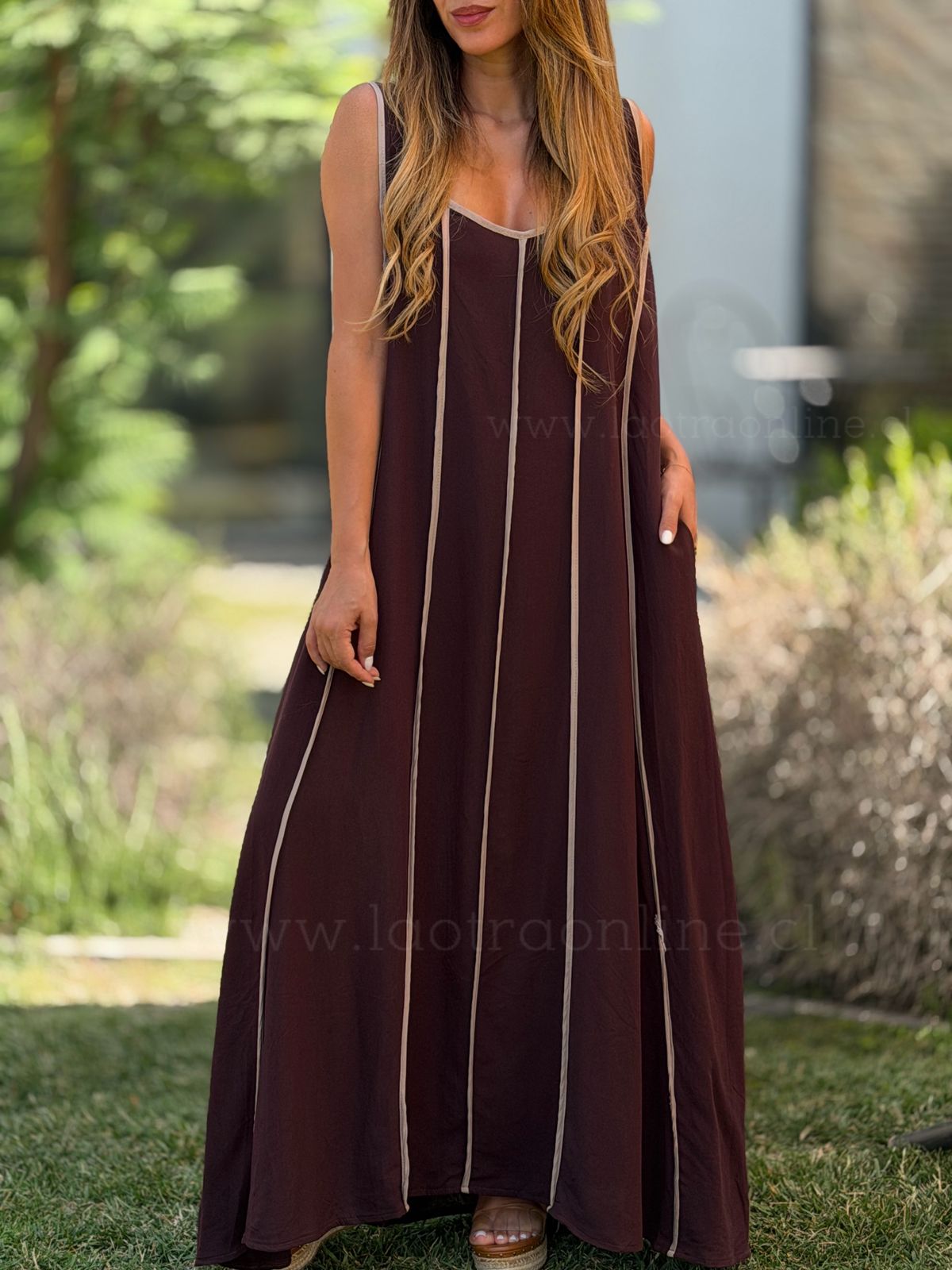 Vestido Evasé choco