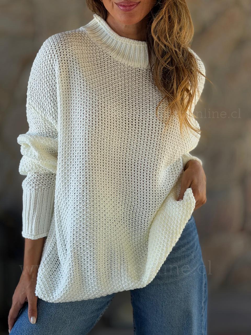 Sweater Punto bobo blanco