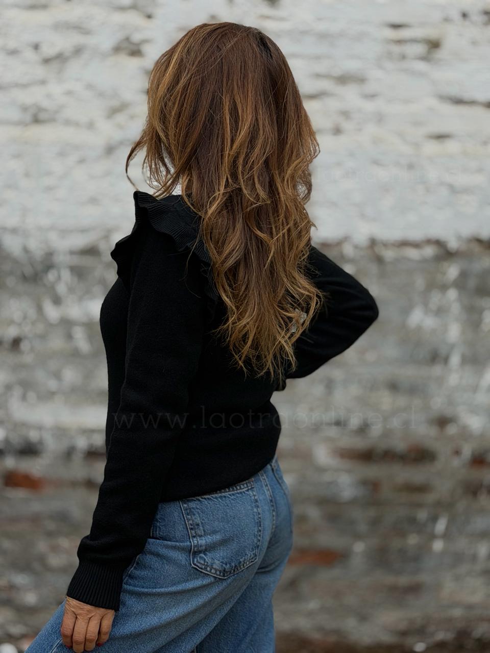 Sweater forrado Volados negro