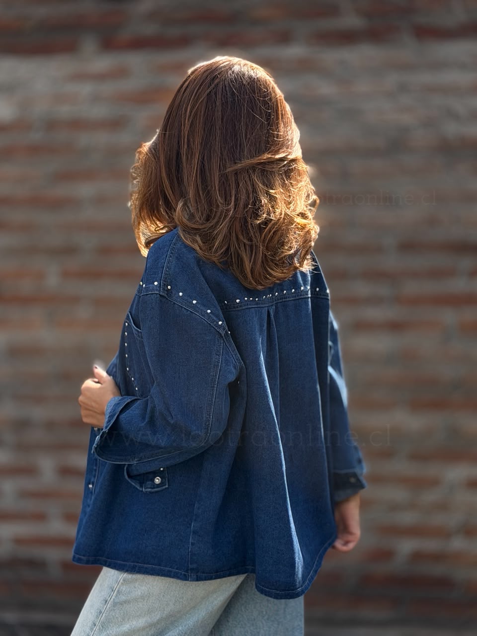 Sobrecamisa Jeans tachas azul
