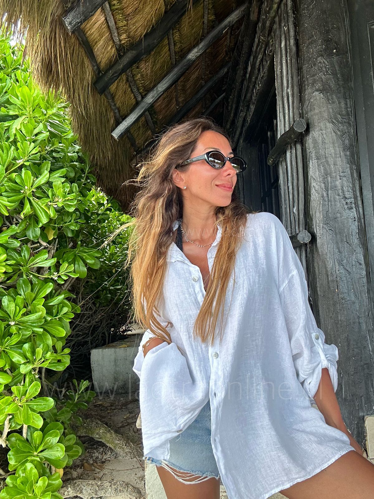 Blusa puro lino Italia blanco