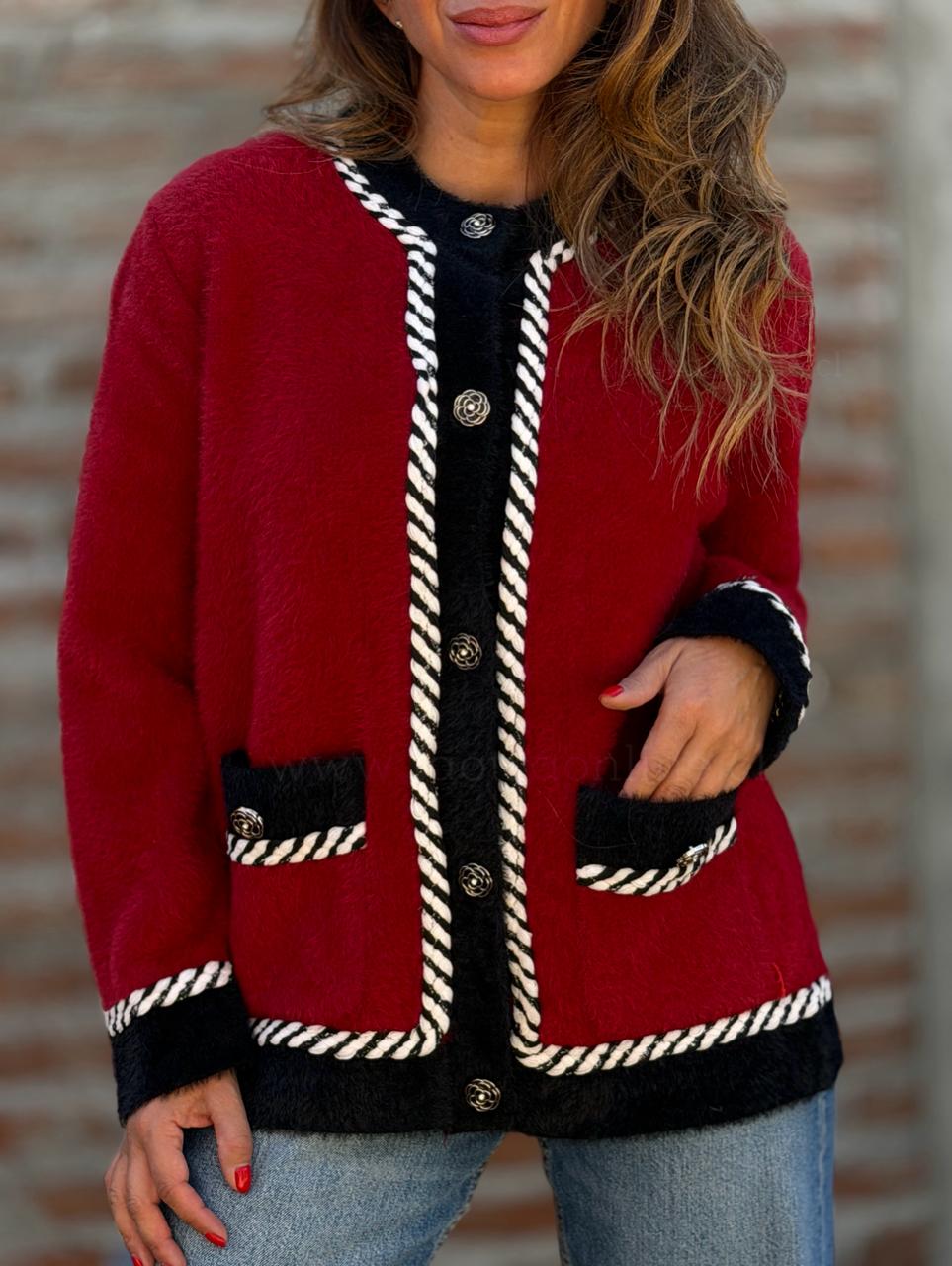 Abrigo corto Angora rojo