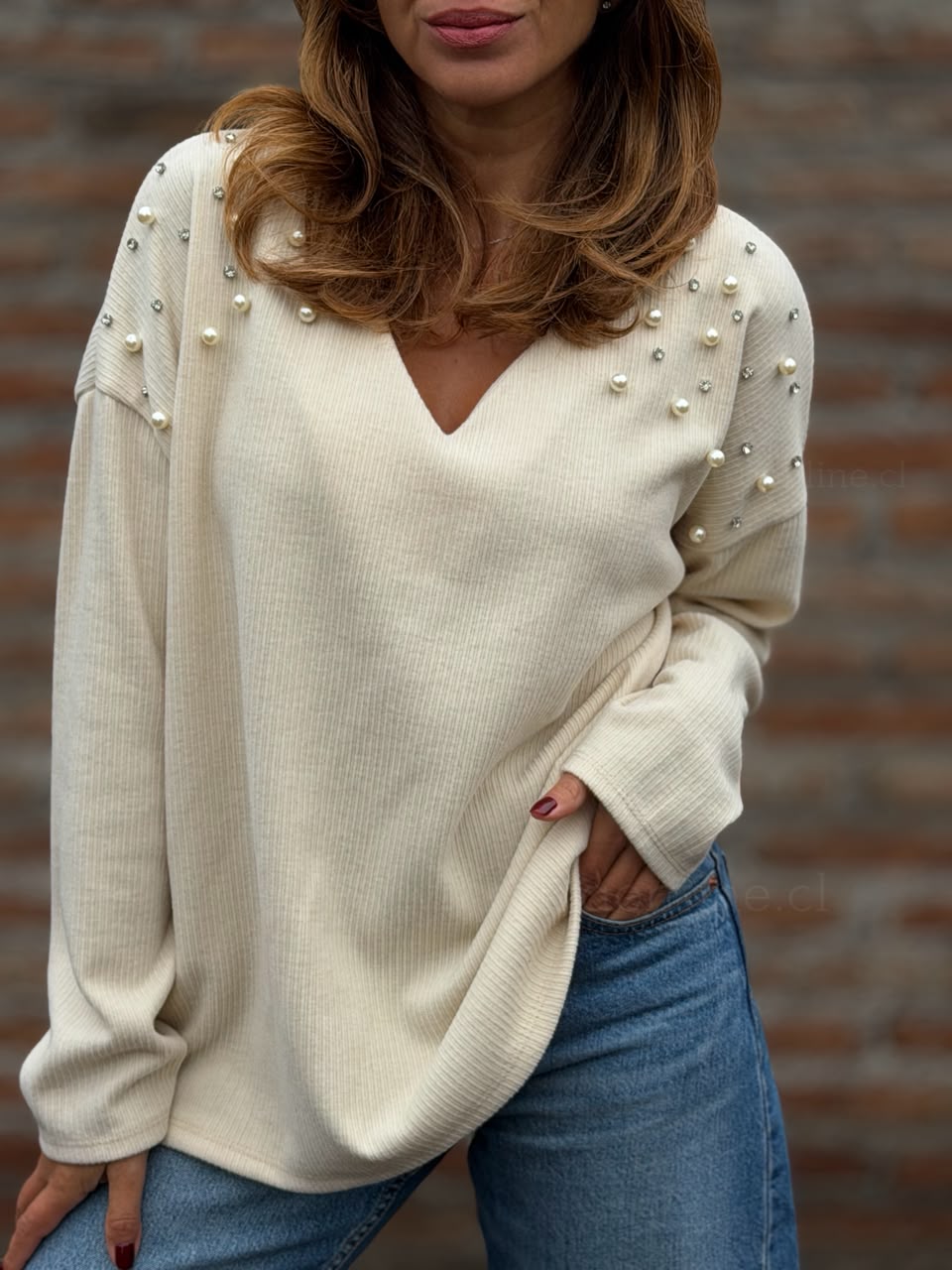 Sweater La Perla crema