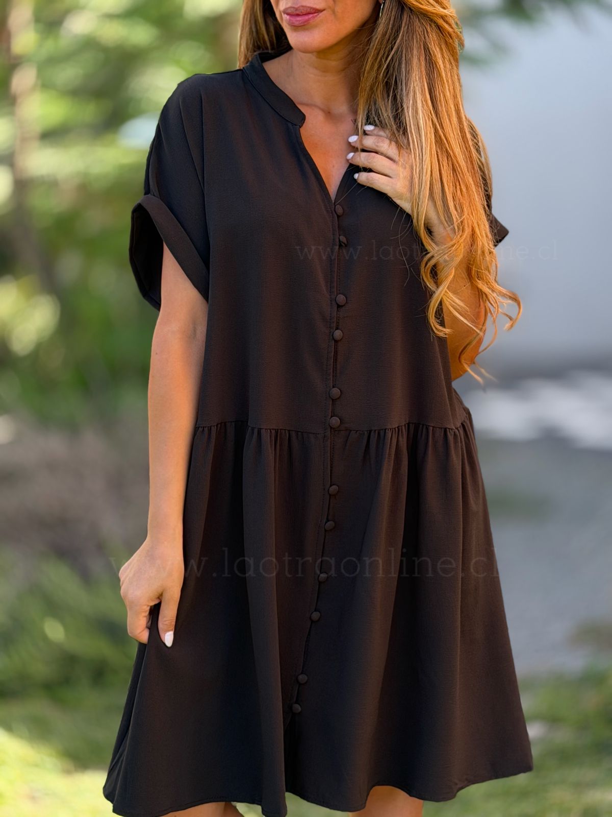 Vestido Boton negro