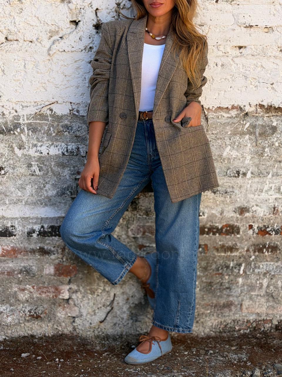 Blazer sastrero camel