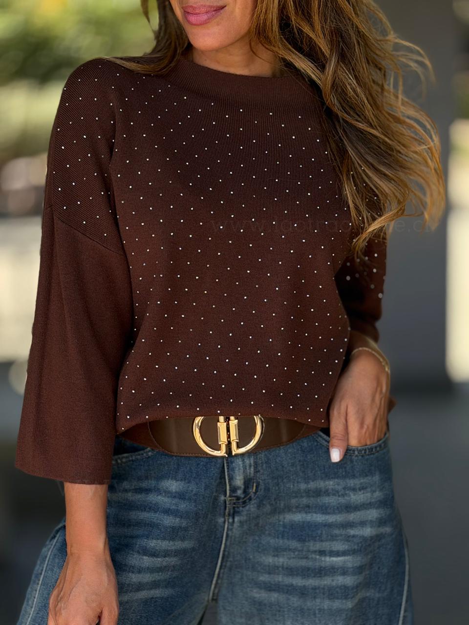 Sweater Brillitos choco