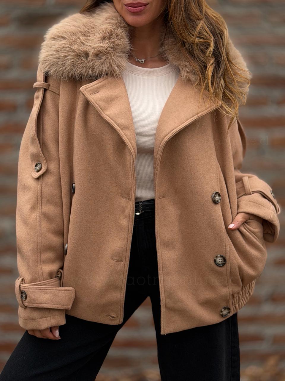 Chaqueta Paño acolchada camel