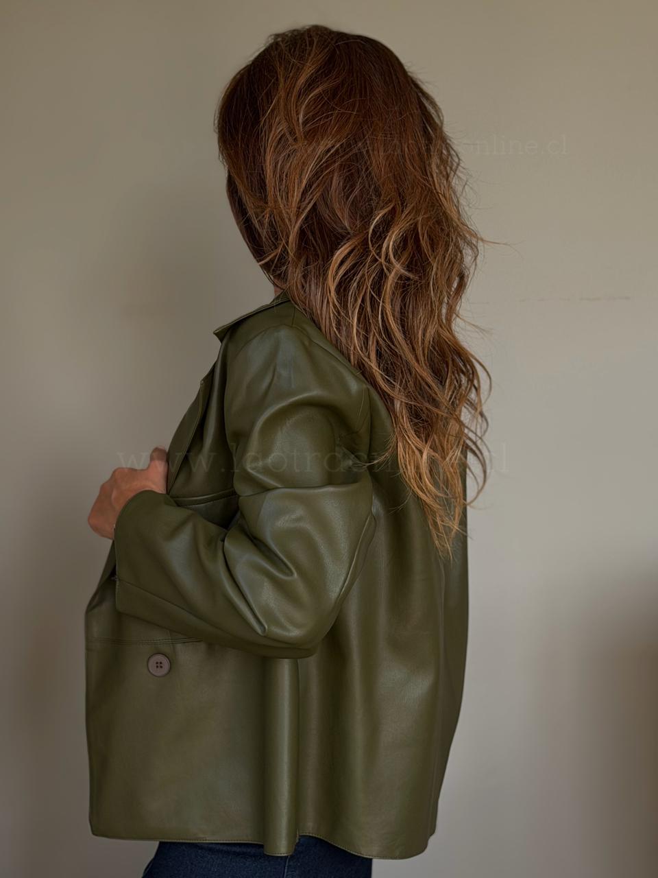 Chaqueta Ecocuero Sol verde