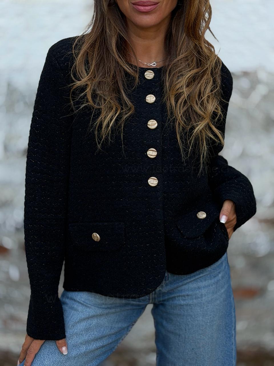 Blazer tejido Zigzag negro