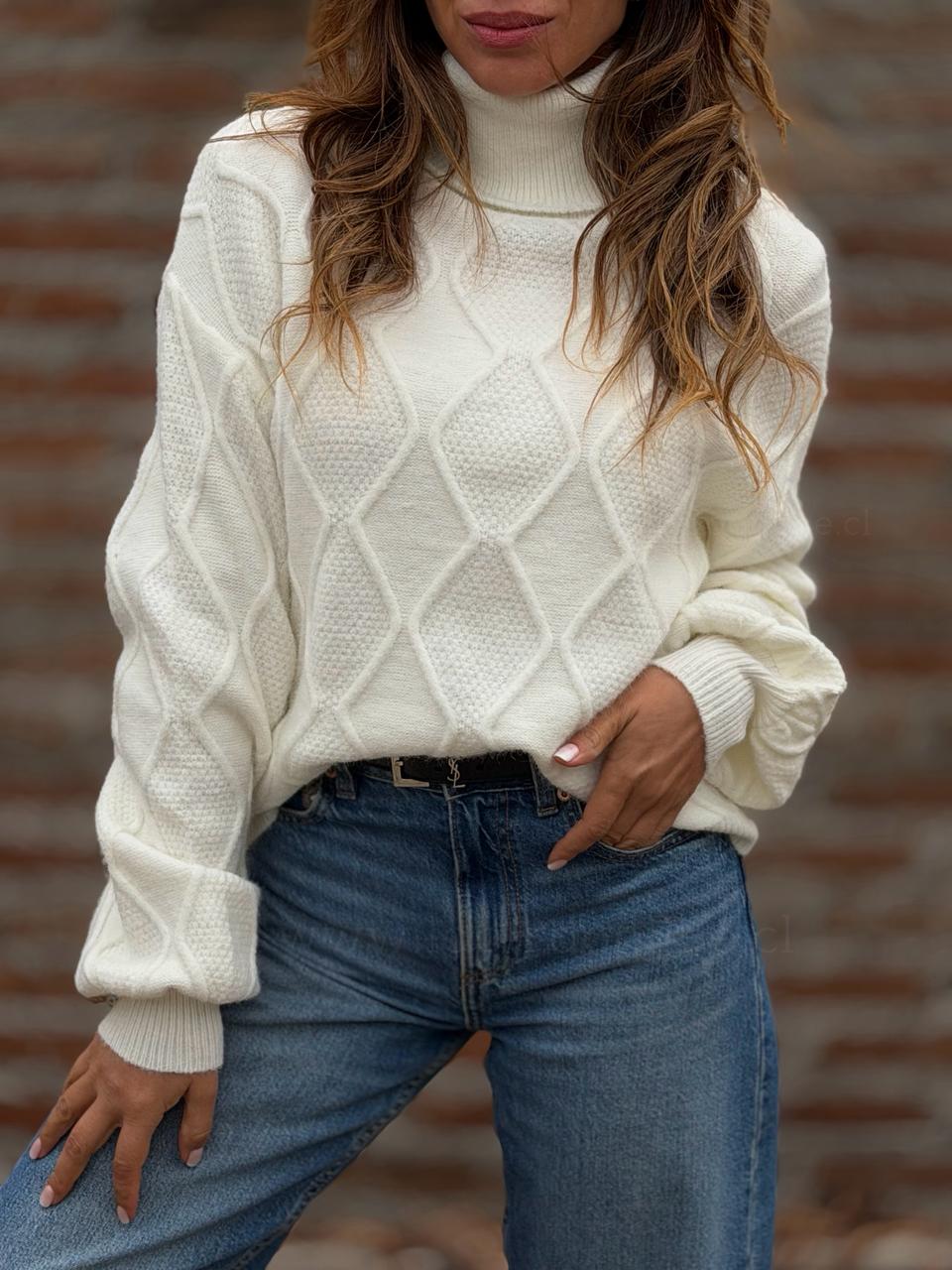 Sweater Rombos crema