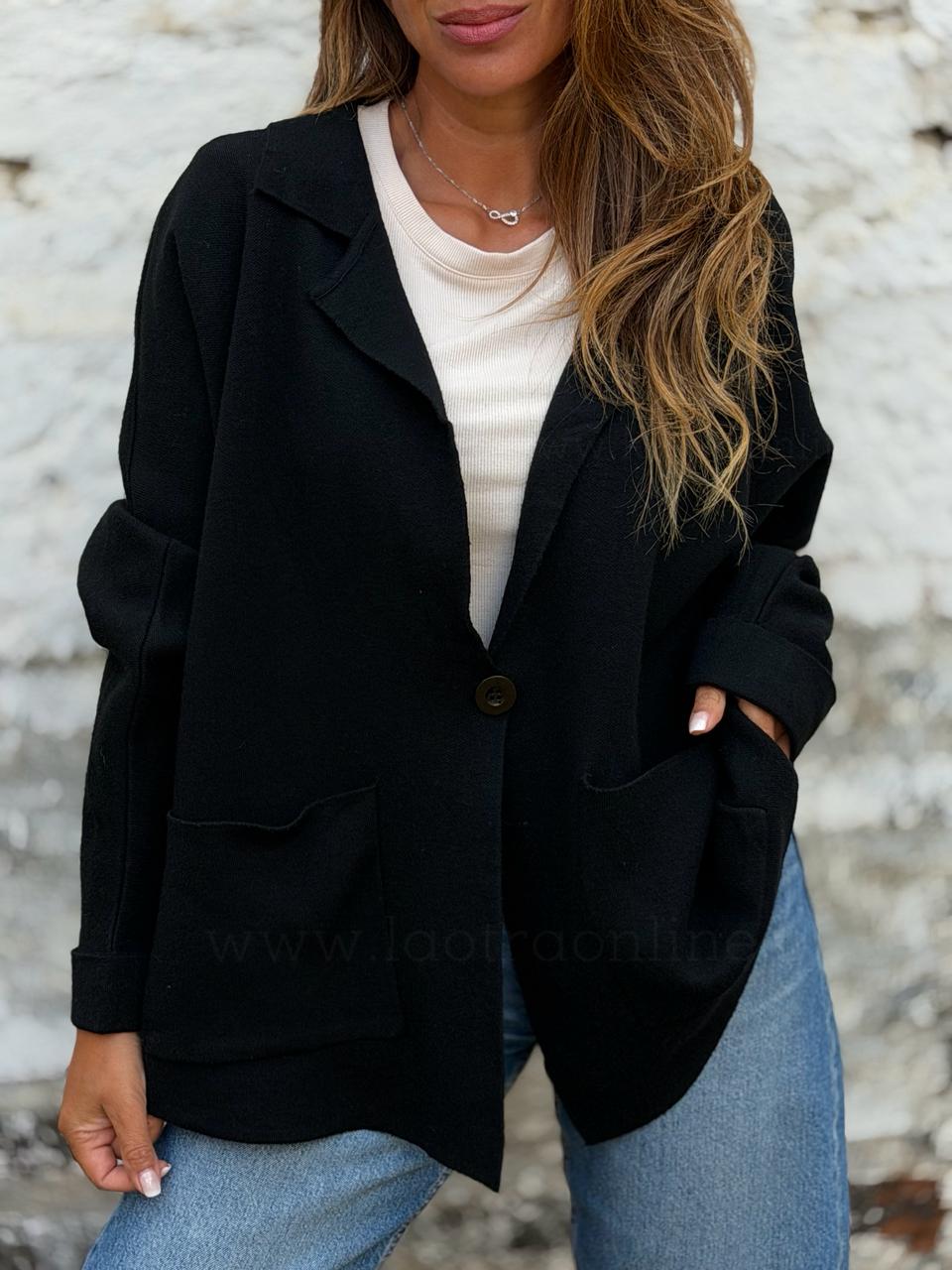 Blazer lana negro