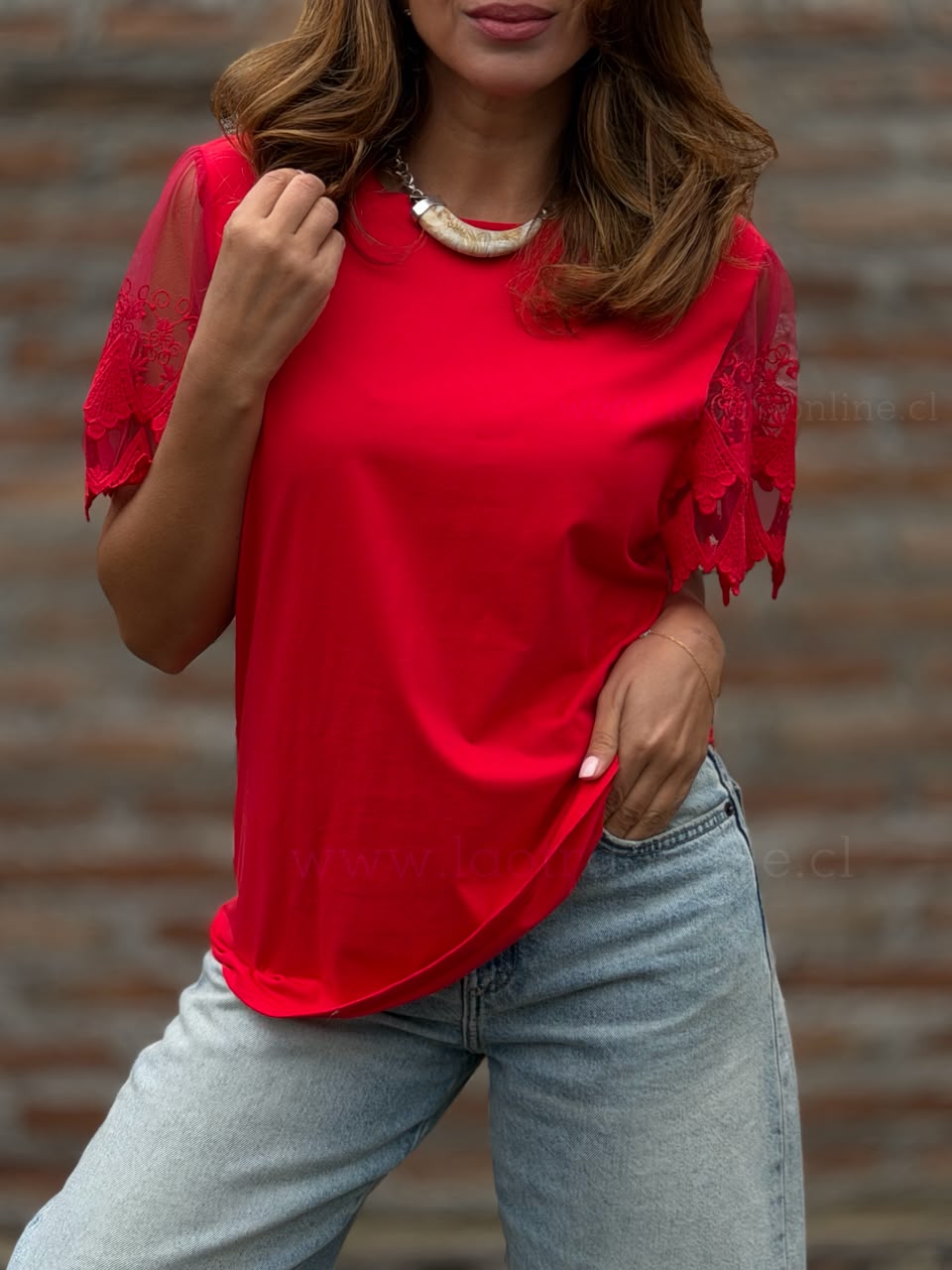 Polera Manga Deli rojo