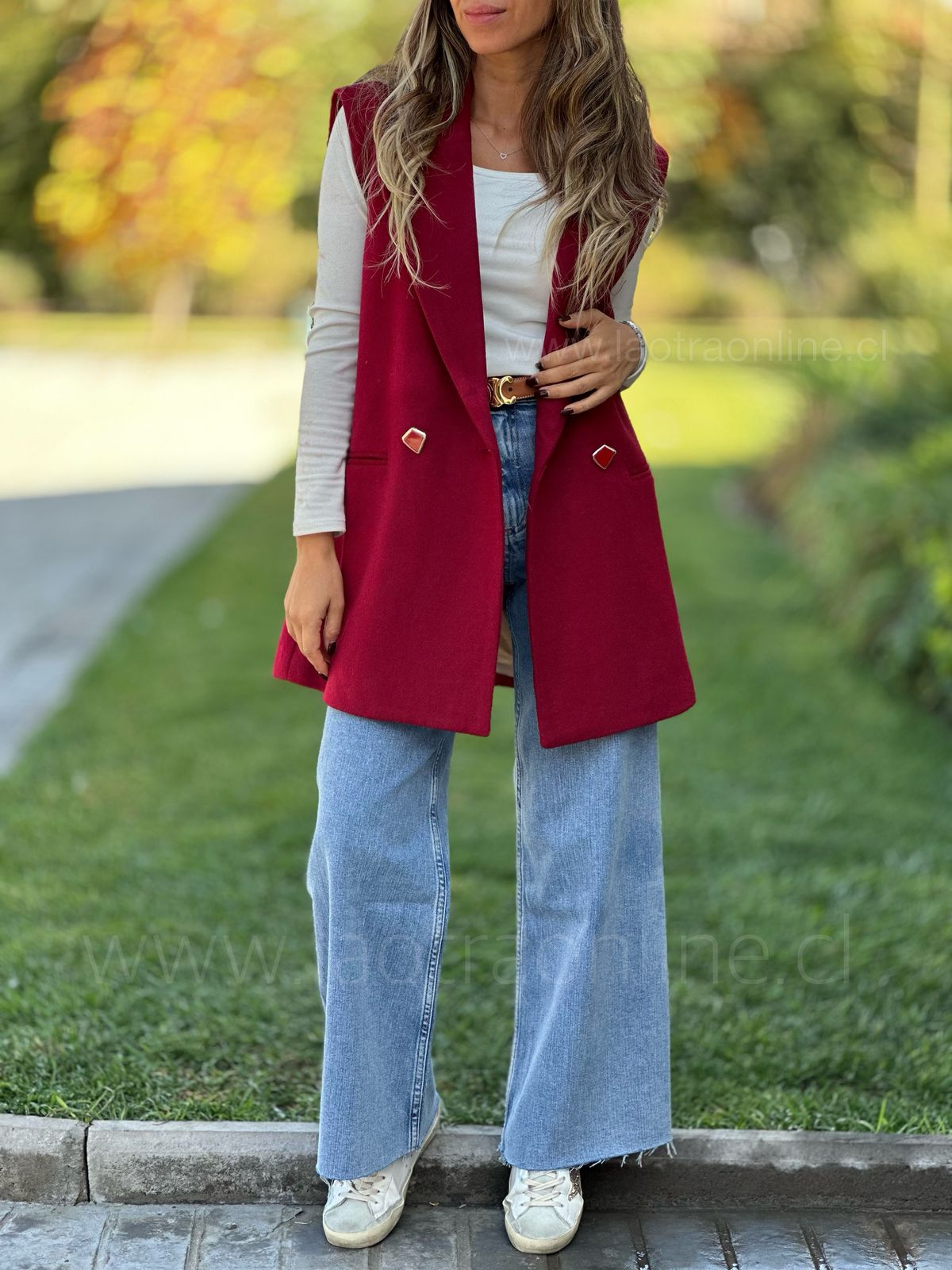 Blazer sin Mangas cherry