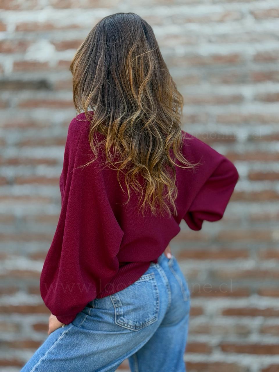 Sweater Hombro Coqueto cherry