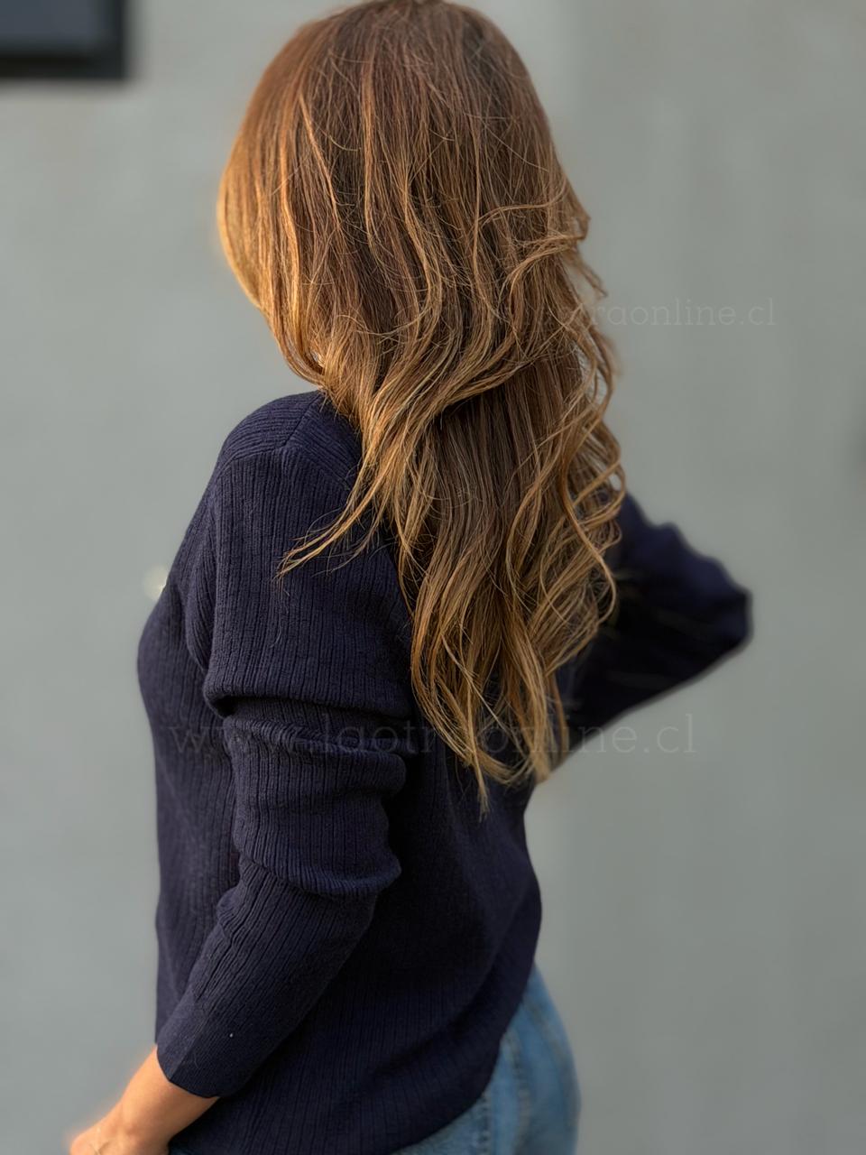 Chaleco Perlitas azul