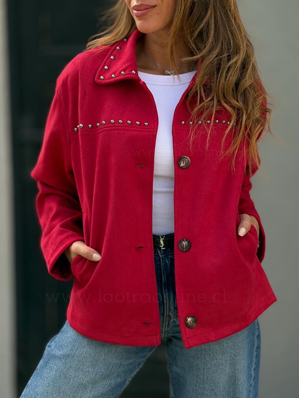 Chaqueta Rio tachas frambuesa