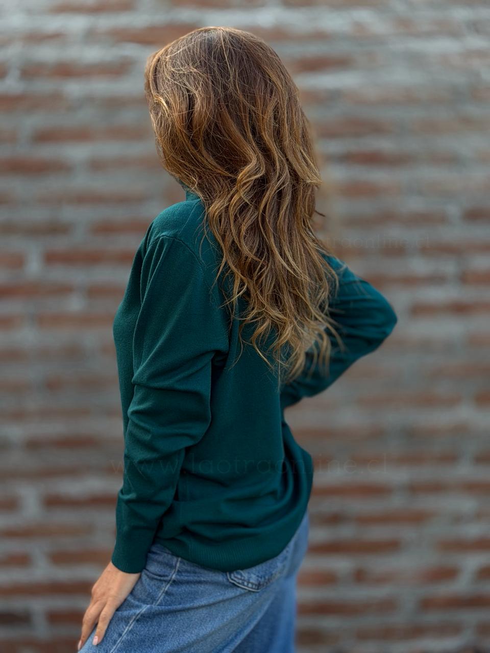 Sweater Cuello alto esmeralda