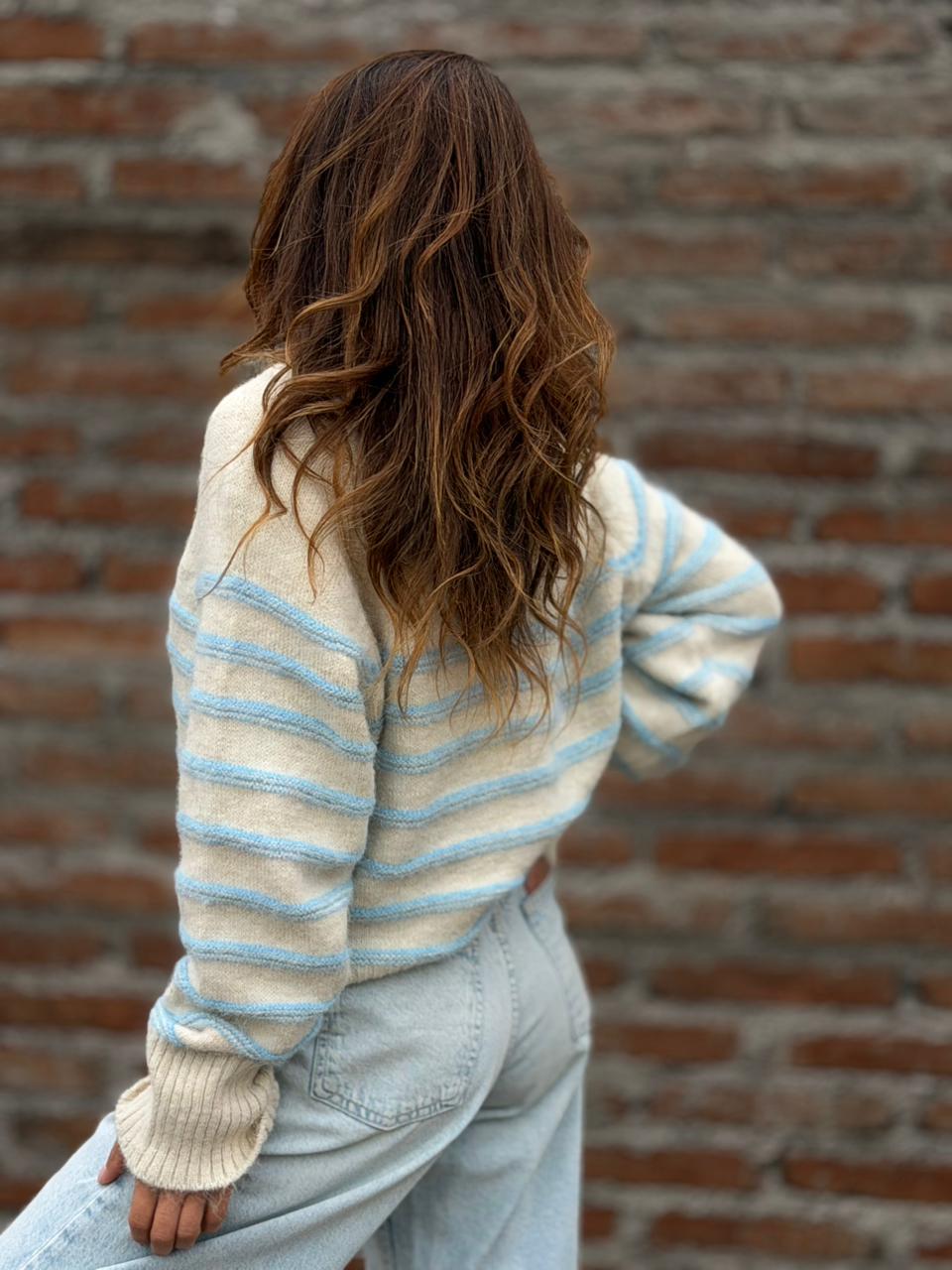 Sweater París Rayas crema