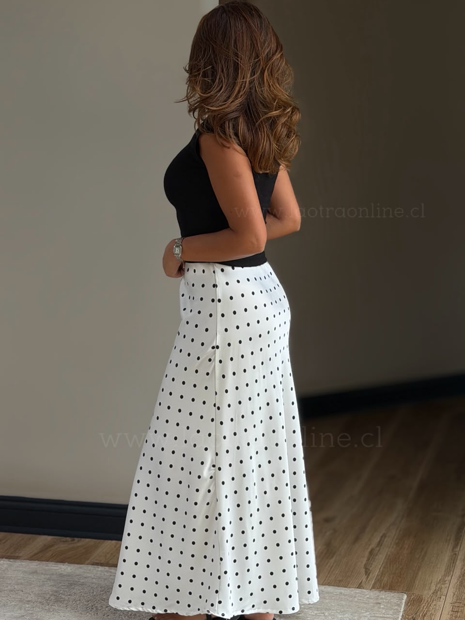 Pollera Lunares blanco