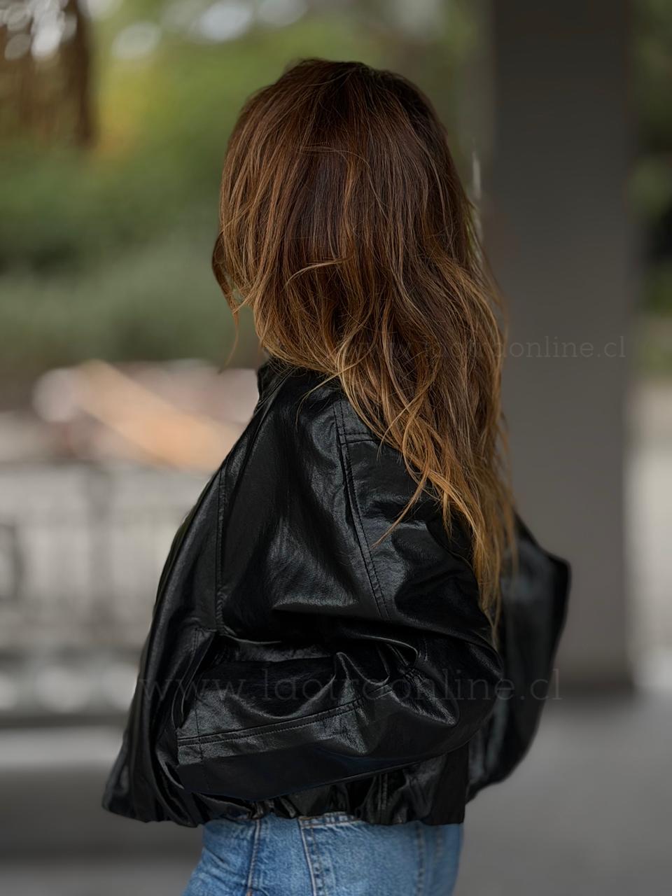 Bomber Ecocuero negro