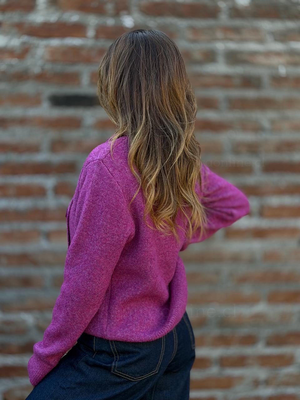 Sweater Botones magenta