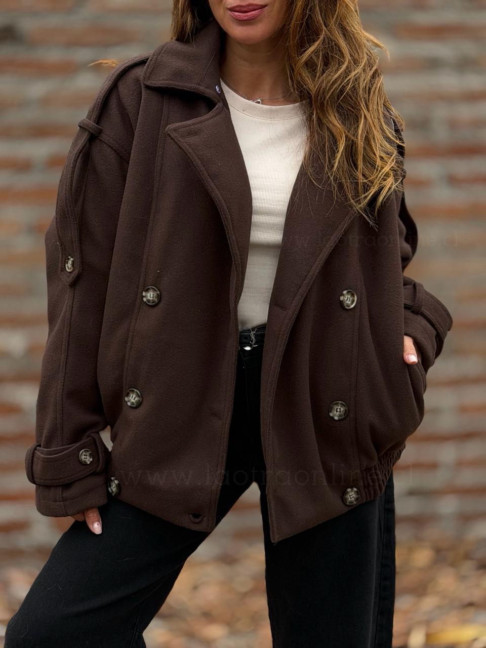 Chaqueta Paño acolchada choco