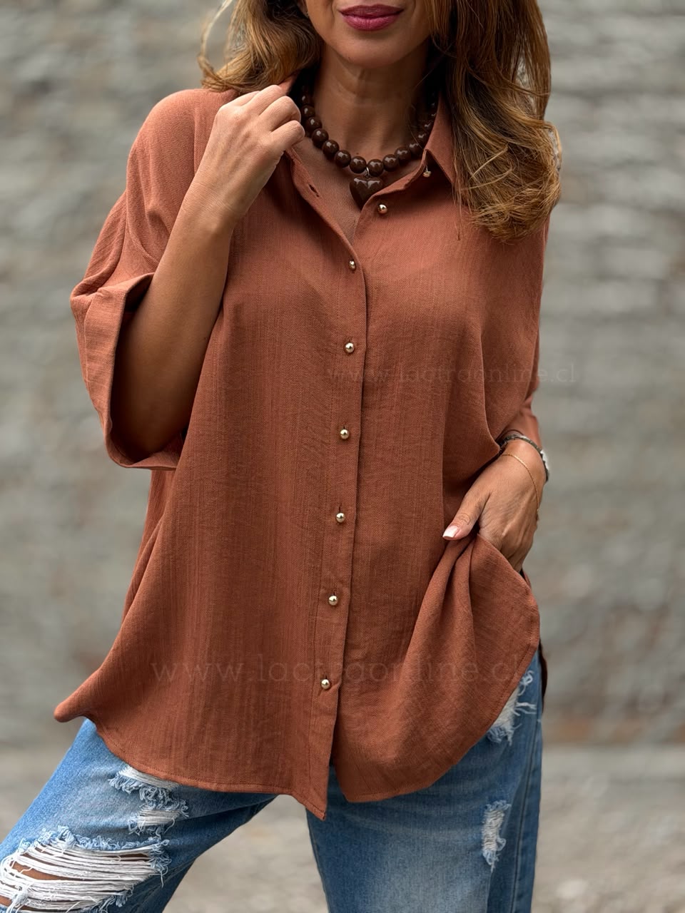 Blusa Imperio teja