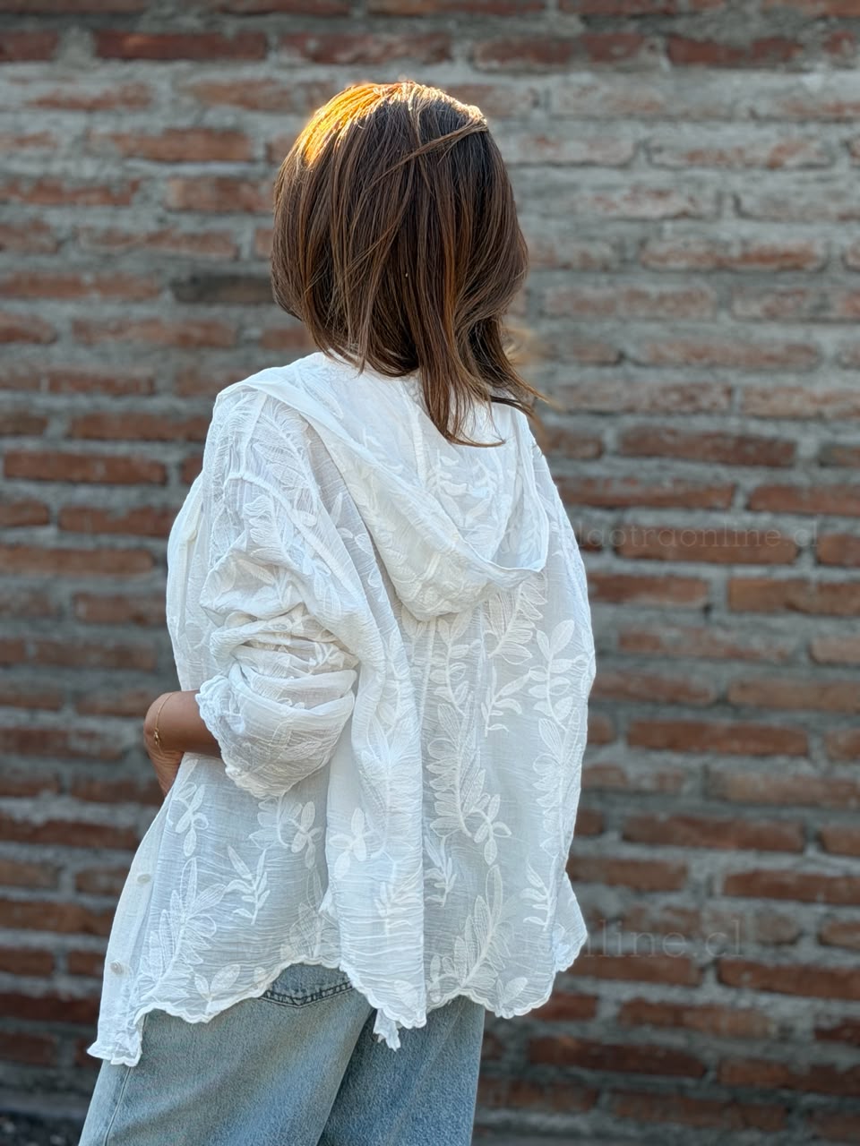 Blusa capucha blanco
