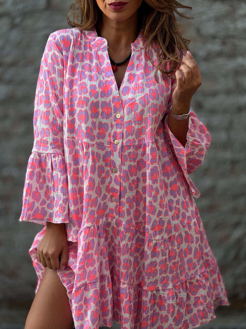 Vestido Print rosa