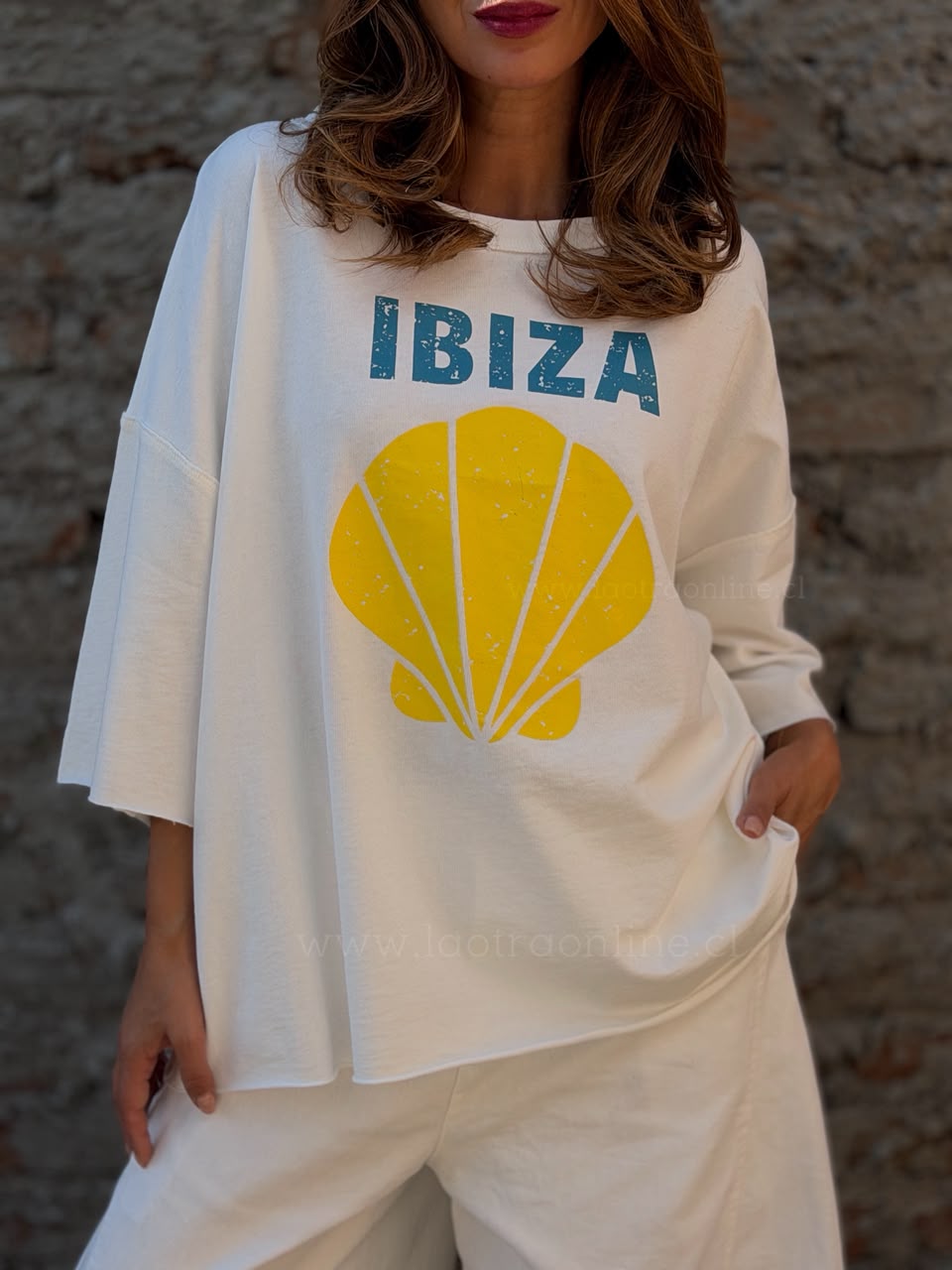 Poleron Oversize Ibiza blanco